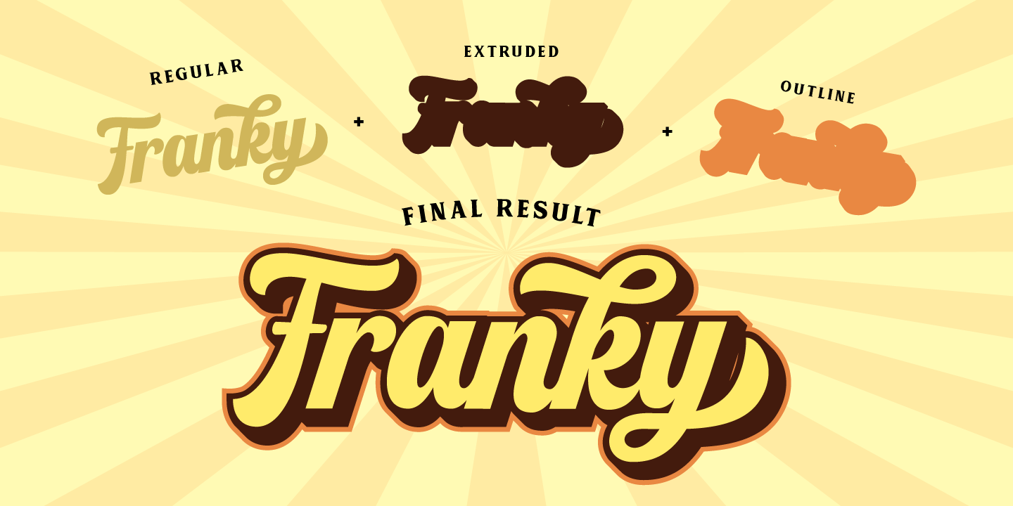 Franky Extrude Font preview